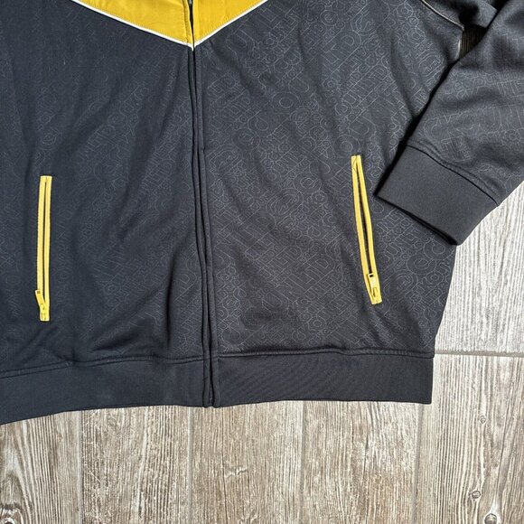 VTG Ecko Unltd Jacket Men XXL Black Yellow Rhino Full Zip Track Casual Spellout - Picture 2 of 9